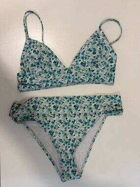 Nana The Brand Blue Floral Bikini Set – Top XS / Bottom S